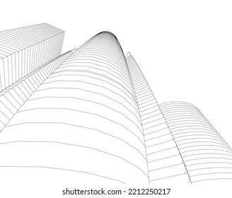 abstract architecture vector 3d illustration