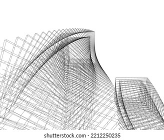 ilustración 3d del vector de arquitectura abstracta