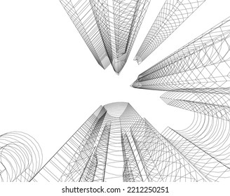 ilustración 3d del vector de arquitectura abstracta