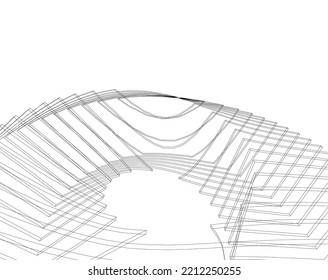 abstract architecture vector 3d illustration