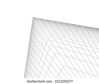 ilustración 3d del vector de arquitectura abstracta