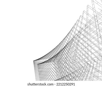abstract architecture vector 3d illustration