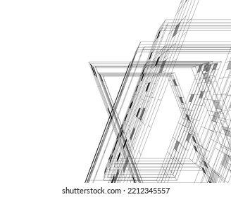 Abstrakte Architektur, Vektorgrafik 3D