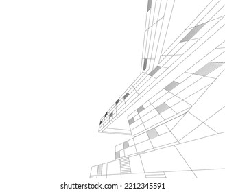 Abstract architecture vector 3d illustration