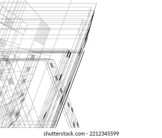 Abstract architecture vector 3d illustration