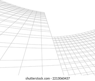 Abstract architecture vector 3d illustration