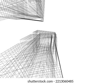 Abstract architecture vector 3d illustration