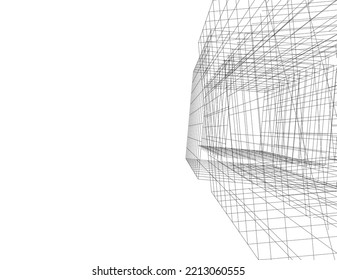 Abstract architecture vector 3d illustration