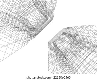 Abstract architecture vector 3d illustration