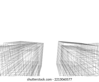 Abstract architecture vector 3d illustration