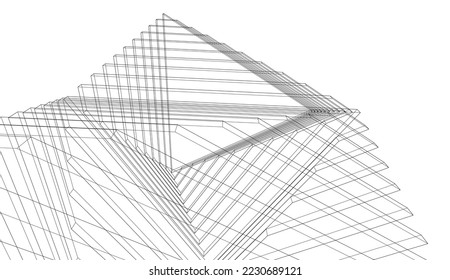Abstract architecture vector 3d illustration