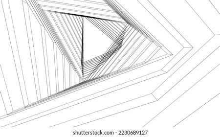 Abstract architecture vector 3d illustration