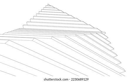 Abstract architecture vector 3d illustration