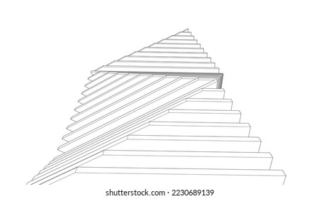 Abstract architecture vector 3d illustration