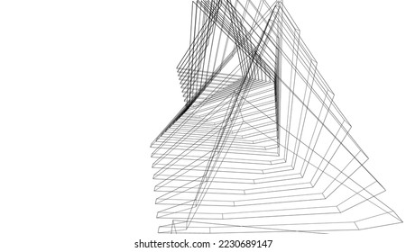 Abstract architecture vector 3d illustration