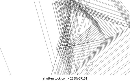 Abstract architecture vector 3d illustration