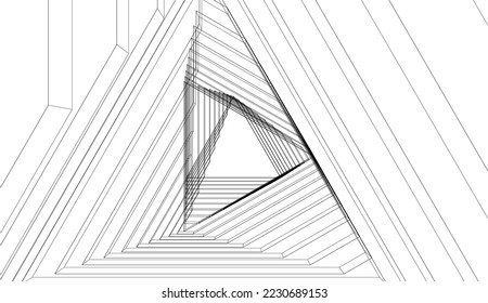 Abstract architecture vector 3d illustration