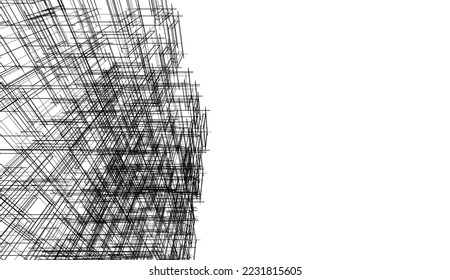 Abstract architecture vector 3d illustration