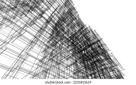 Abstract architecture vector 3d illustration