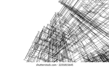 Abstract architecture vector 3d illustration