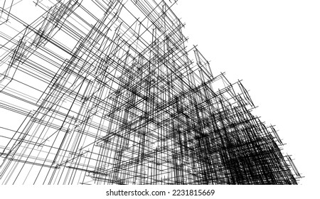 Abstract architecture vector 3d illustration
