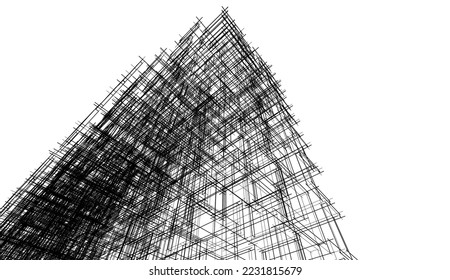 Abstrakte Architektur, Vektorgrafik 3D