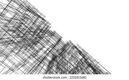 Abstract architecture vector 3d illustration