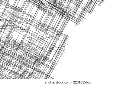 Abstract architecture vector 3d illustration