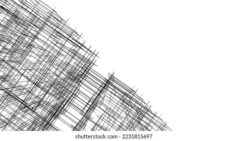 Abstrakte Architektur, Vektorgrafik 3D