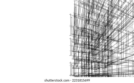 Abstract architecture vector 3d illustration