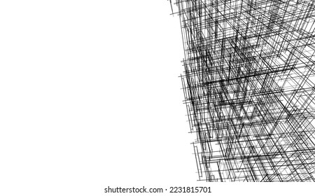 Abstract architecture vector 3d illustration