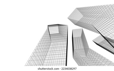 Abstract architecture vector 3d illustration