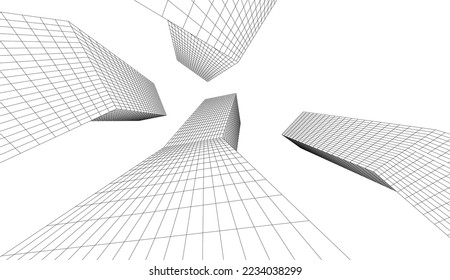 Abstract architecture vector 3d illustration