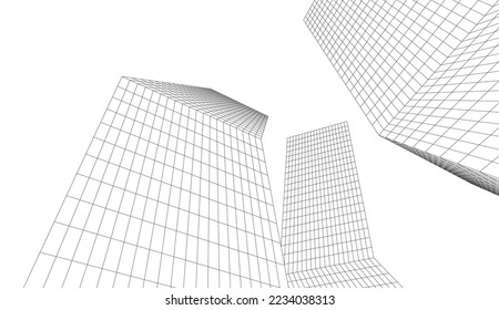 Descripción de la arquitectura vector 3d ilustración