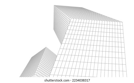 Abstract architecture vector 3d illustration
