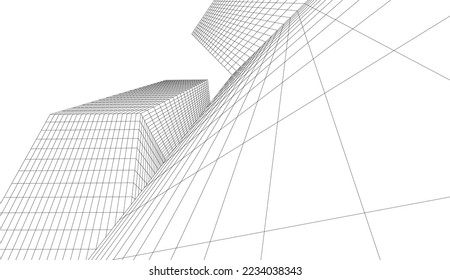 Abstract architecture vector 3d illustration