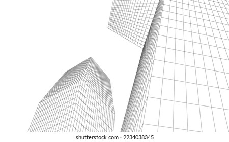 Abstract architecture vector 3d illustration