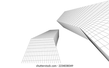 Abstract architecture vector 3d illustration