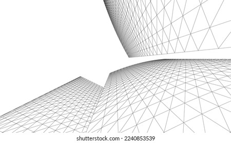 Abstract architecture vector 3d illustration 