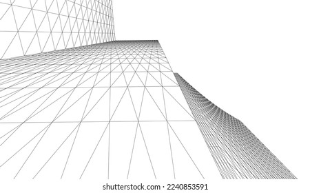 Abstract architecture vector 3d illustration 