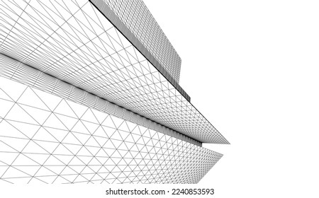 Abstract architecture vector 3d illustration 