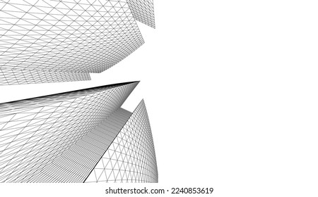 Abstract architecture vector 3d illustration 