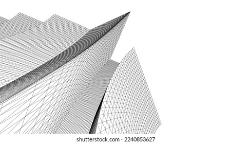 Abstract architecture vector 3d illustration 