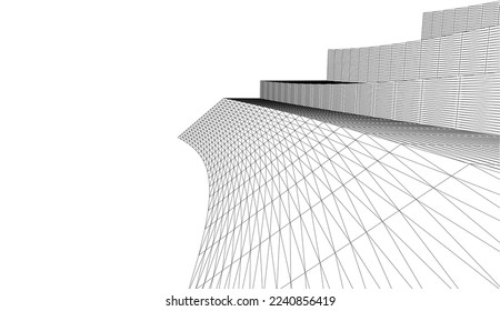 Abstract architecture vector 3d illustration