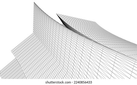 Abstract architecture vector 3d illustration