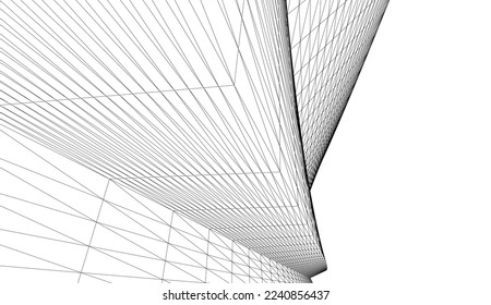 Abstract architecture vector 3d illustration