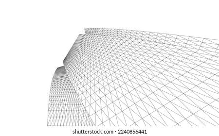 Abstract architecture vector 3d illustration