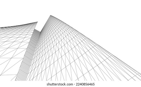 Abstract architecture vector 3d illustration
