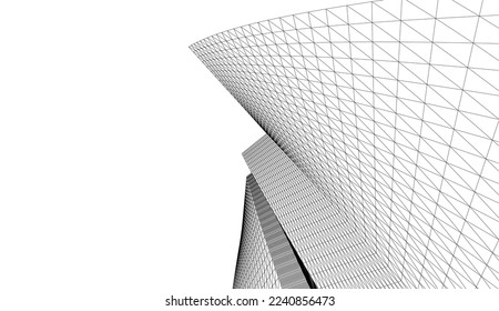 Abstract architecture vector 3d illustration
