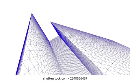 Abstract architecture vector 3d illustration